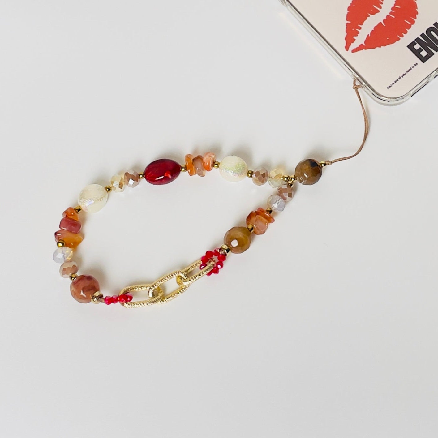 Chained Stone Phone Charm