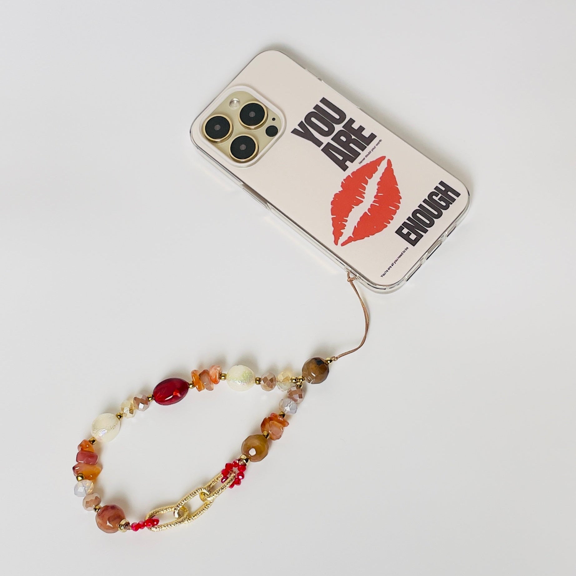 Chained Stone Phone Charm